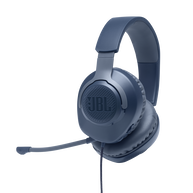 JBL Quantum 100 - Blue - Wired over-ear gaming headset with flip-up mic - Hero